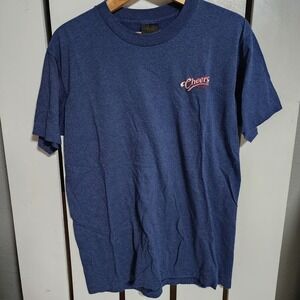 Tennessee River Boston Cheers Men's Blue Striped Tshirt Size Large Bar Scene